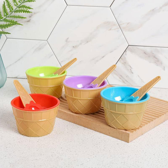 Ice Cream Bowls With Spoon set of 7