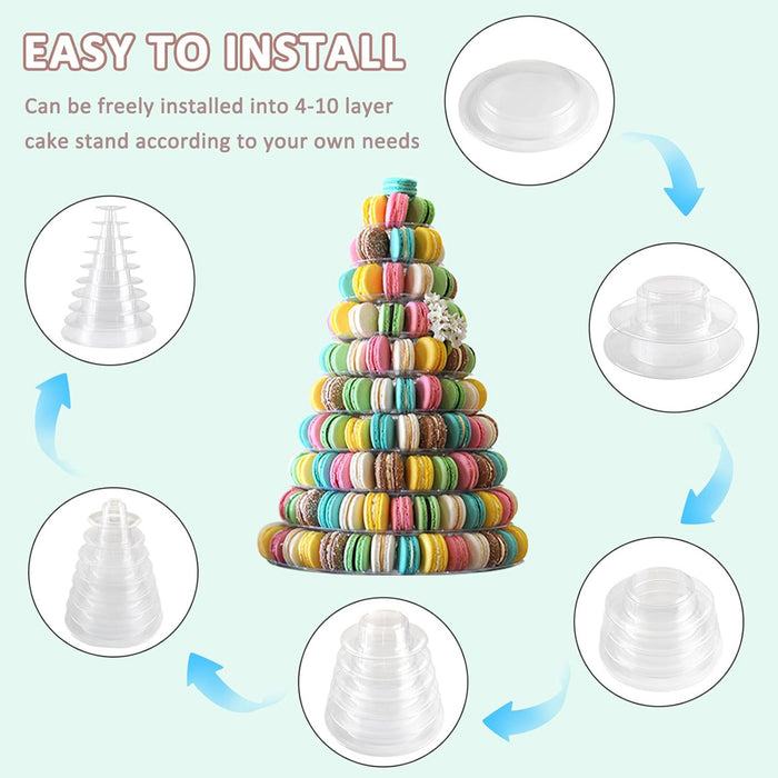 Plastic Wedding Macaron Tower, 10-Tier