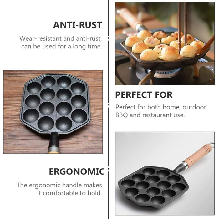 Takoyaki Pan, Meatball Baking Pan, 14 Holes