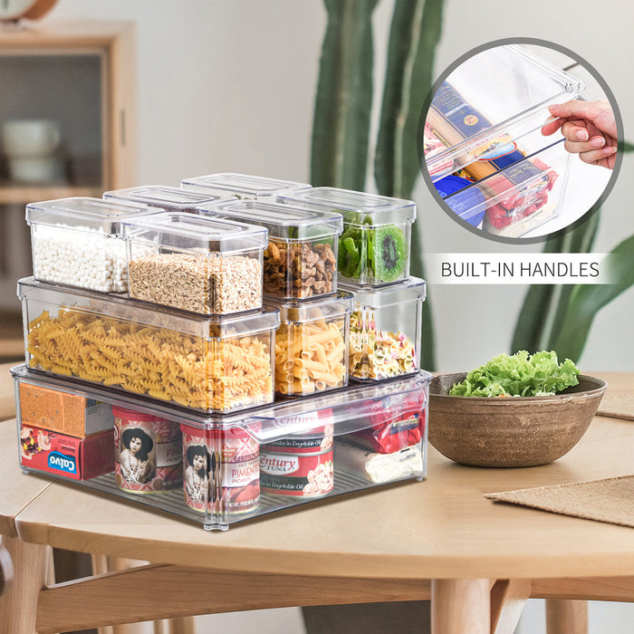 Transparent Refrigerator Storage Box Set of 10