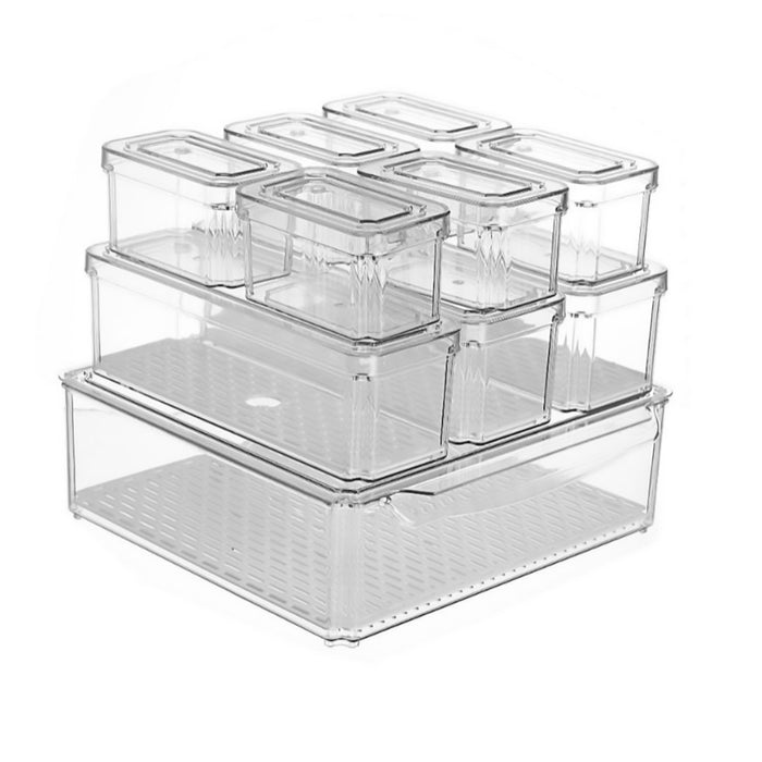 Transparent Refrigerator Storage Box Set of 10