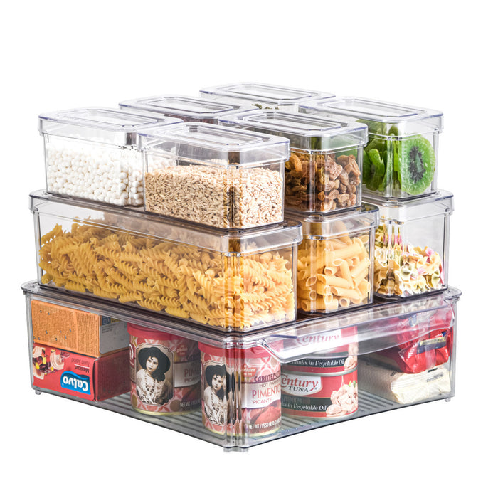 Transparent Refrigerator Storage Box Set of 10