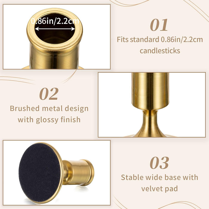 Gold Small Candlestick Set, European romantic table decor