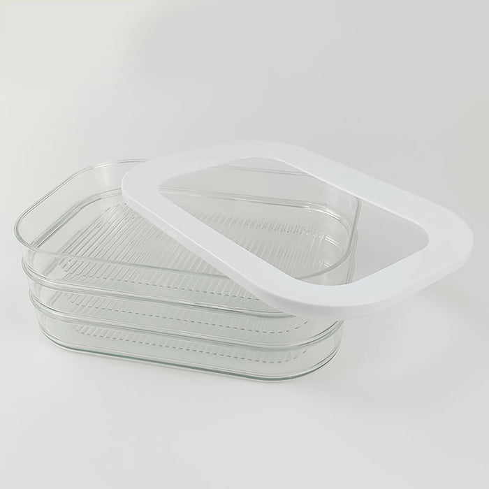 Food Grade Transparent Plastic Freezer Storage Box With Lid