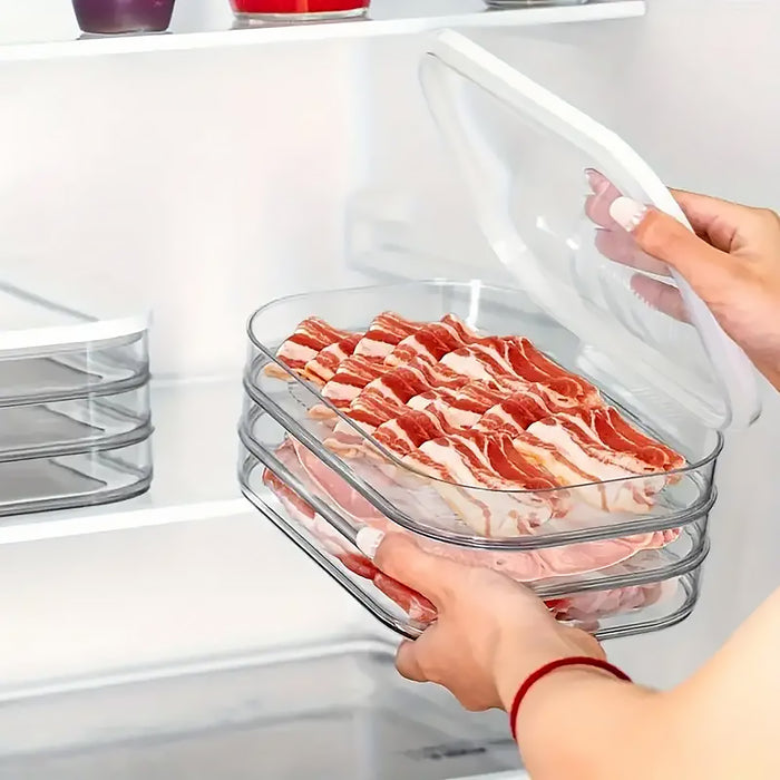 Food Grade Transparent Plastic Freezer Storage Box With Lid