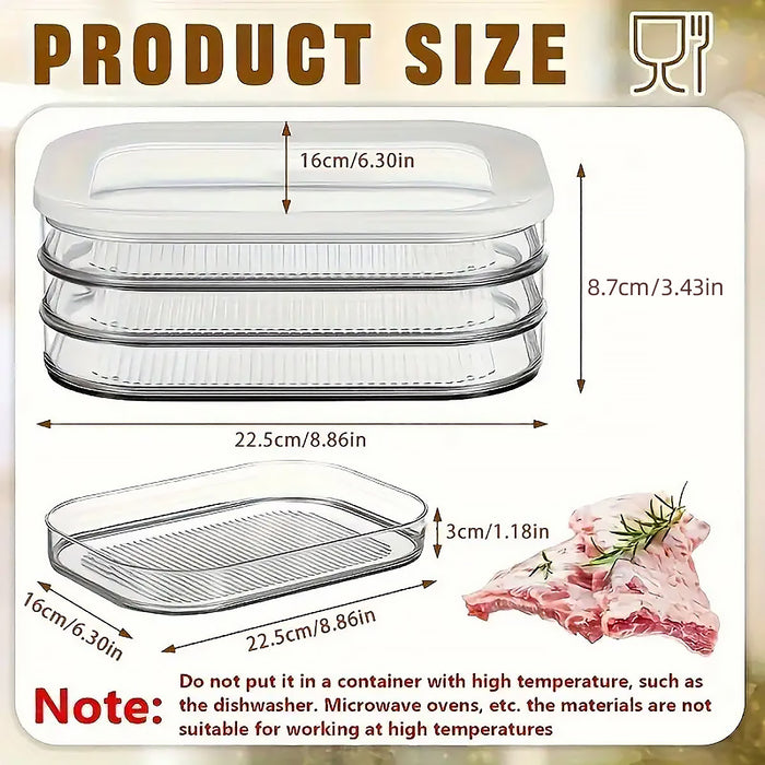 Food Grade Transparent Plastic Freezer Storage Box With Lid