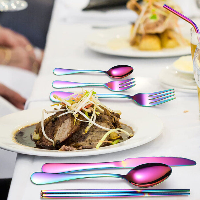 8pcs Portable Stainless Steel Tableware
