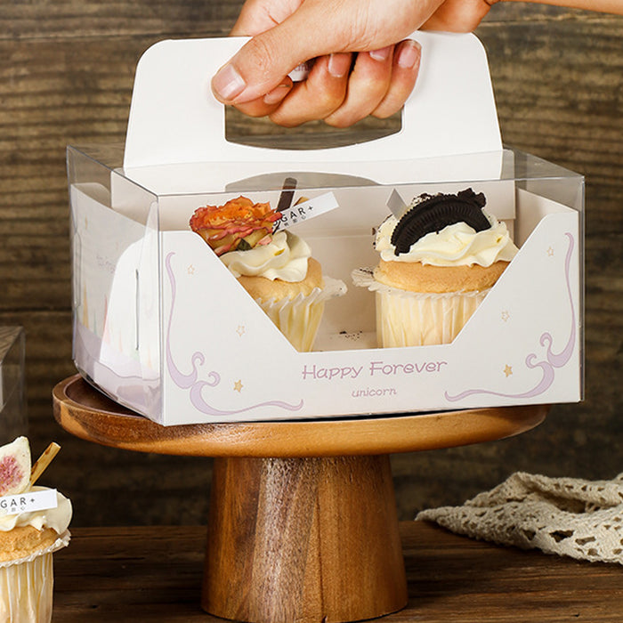 Clear Cupcake Box, 4-cup box, 10pcs