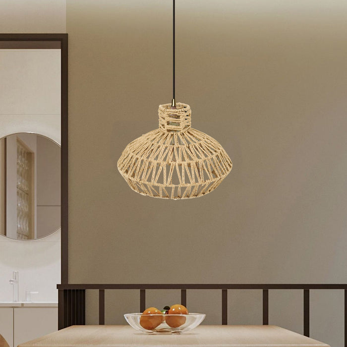 Rattan-Like Lampshade Lamp 300x210mm