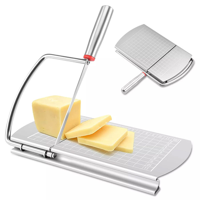 Cheese Slicer Board with Scale, Stainless Steel