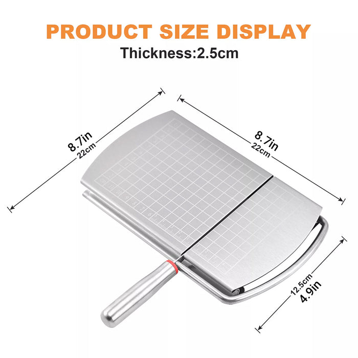 Cheese Slicer Board with Scale, Stainless Steel