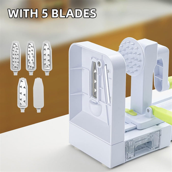 5-in-1 Manual Vegetable Slicer, Spiral Cutter, Grater, Shredder