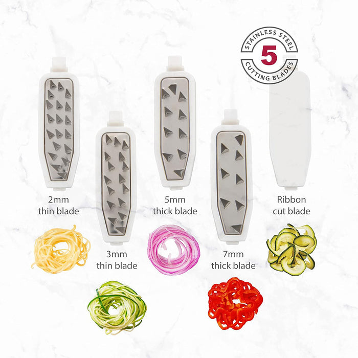 5-in-1 Manual Vegetable Slicer, Spiral Cutter, Grater, Shredder