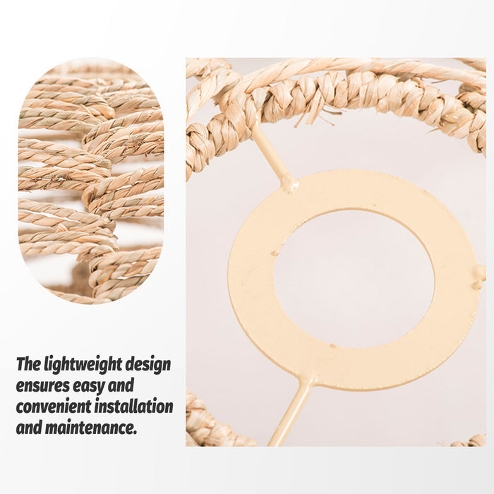 Straw Rope Lampshade Chinese Retro Creative Art Lampshade 300x105mm