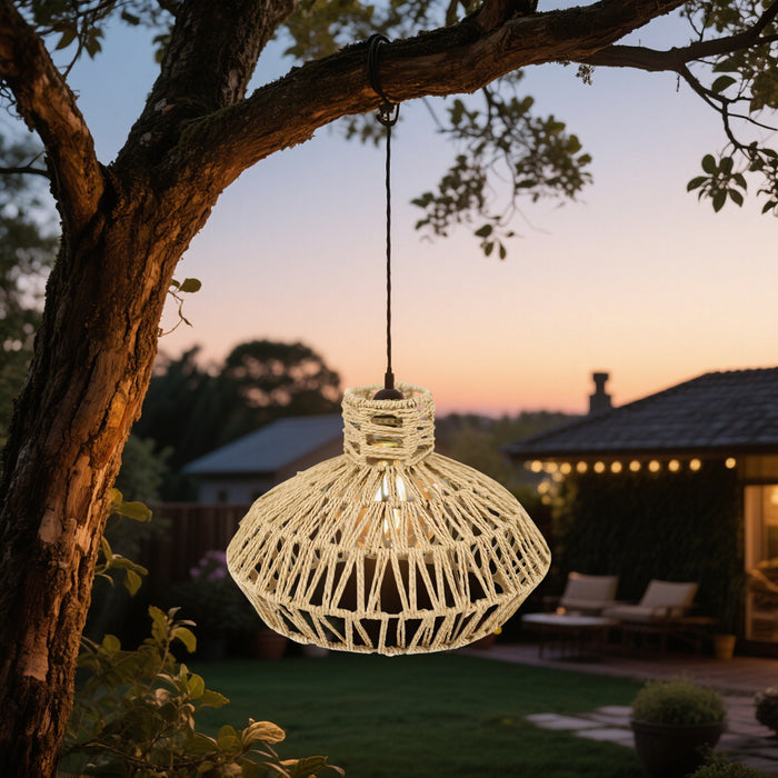 Rattan-Like Lampshade Lamp 300x210mm