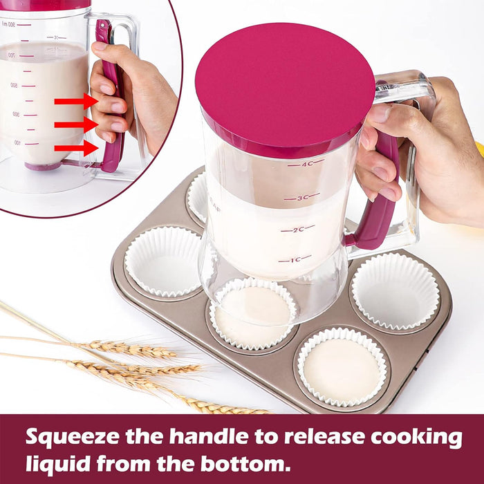 Batter Dispenser with Measuring Label, Purple