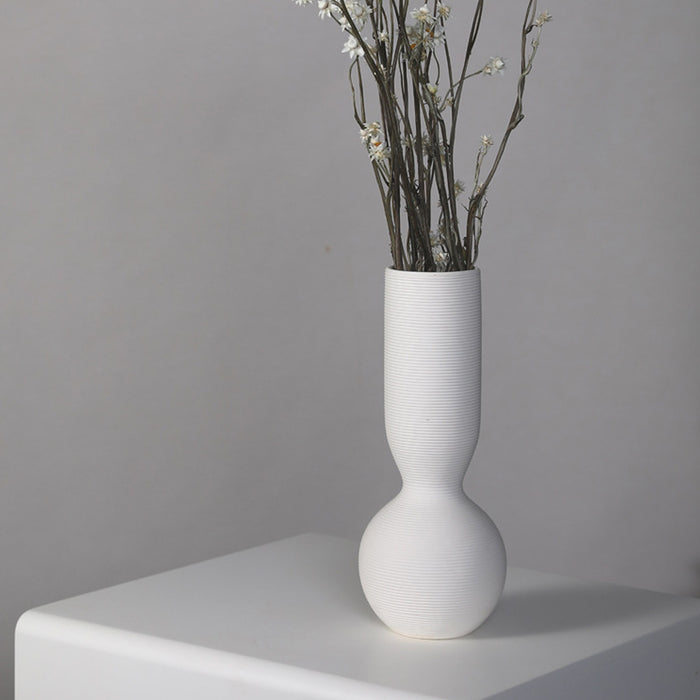 Simple White Ceramic Vase for Table Decor, 75x310mm