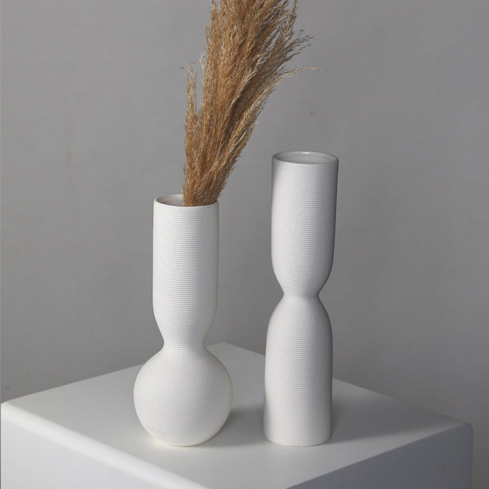 Simple White Ceramic Vase for Table Decor, 75x310mm