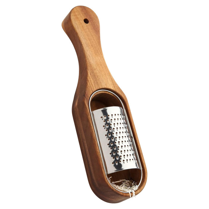 Stainless Steel Cheese Grater with Acacia Wood Handle