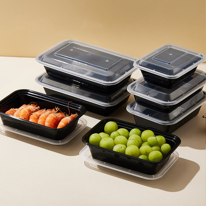 Disposable Food Containers with Lid,225x155x55mm, 50pcs