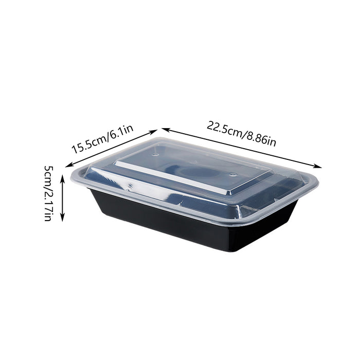 Disposable Food Containers with Lid,225x155x55mm, 50pcs