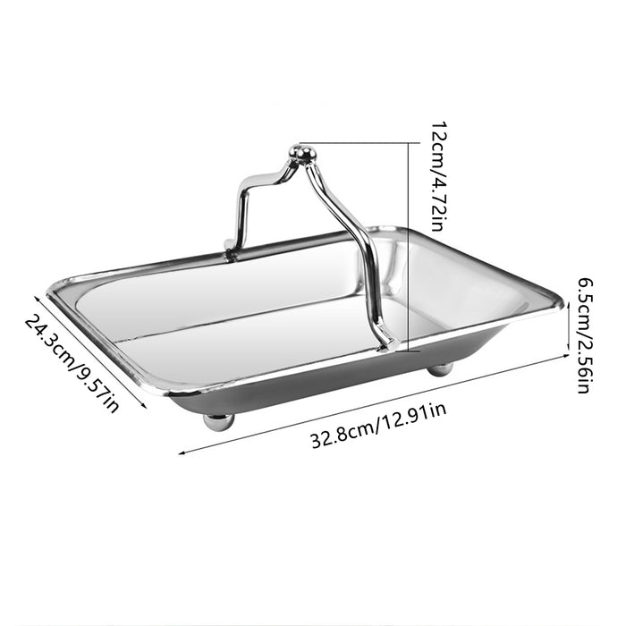 Stainless Steel Serving Tray with Handle