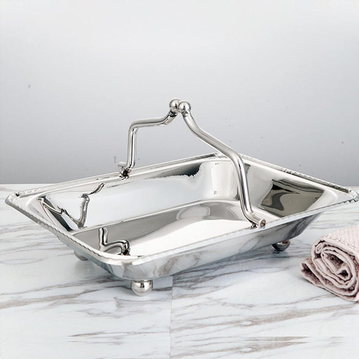 Stainless Steel Serving Tray with Handle