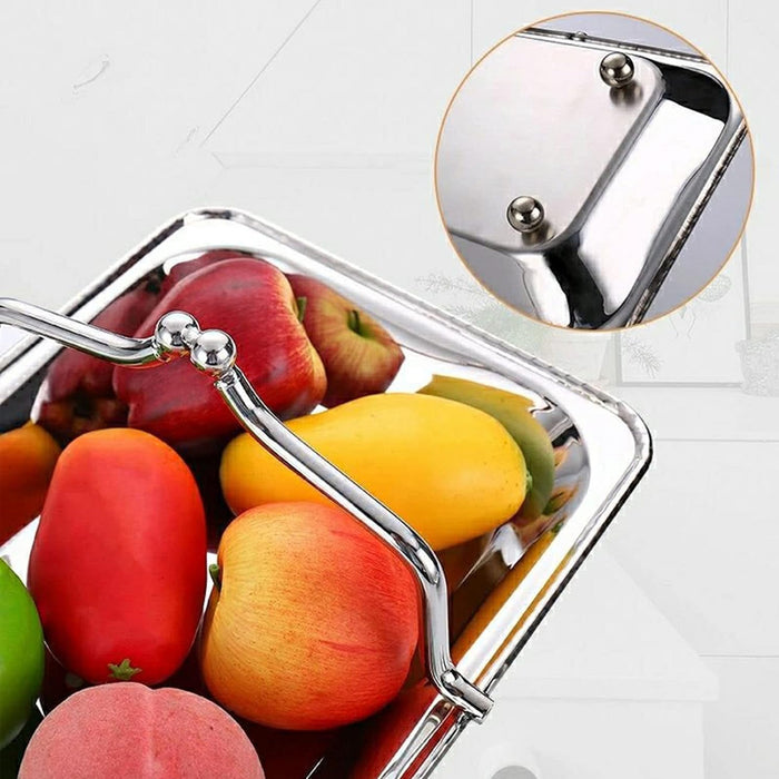 Stainless Steel Serving Tray with Handle