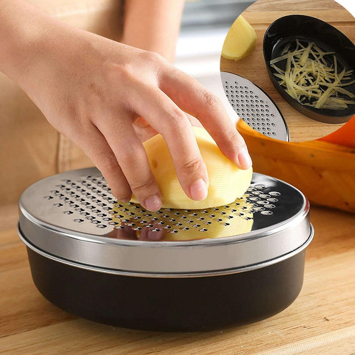 Stainless Steel Kitchen Cheese Grater with Container