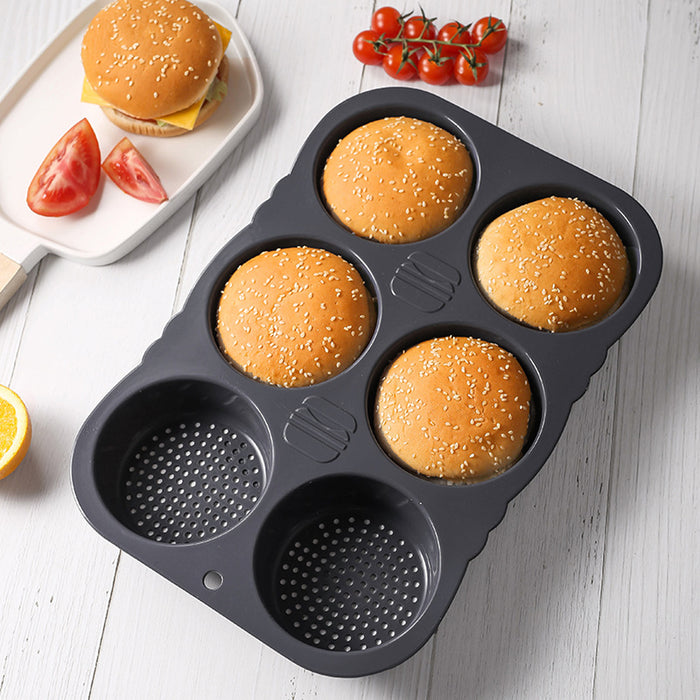 6 Cavity Silicone Hamburger Bun Pan