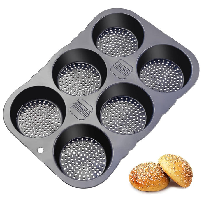 6 Cavity Silicone Hamburger Bun Pan