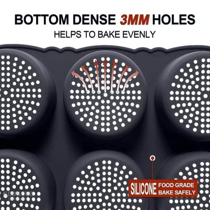 6 Cavity Silicone Hamburger Bun Pan