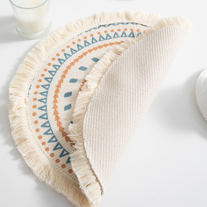 Round Fabric  Placemats Fabric Heat Insulation Pads