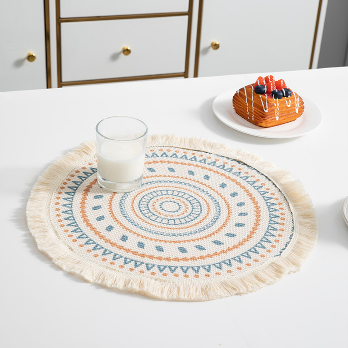 Round Fabric  Placemats Fabric Heat Insulation Pads