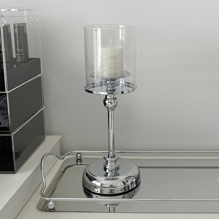 Metal Glass Candlestick Holder, Large size