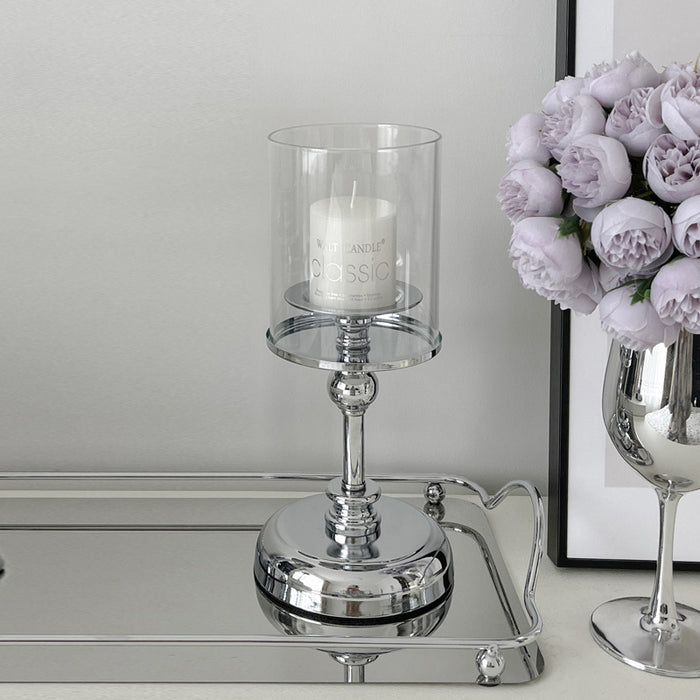 Metal Glass Candlestick Holder, Large size