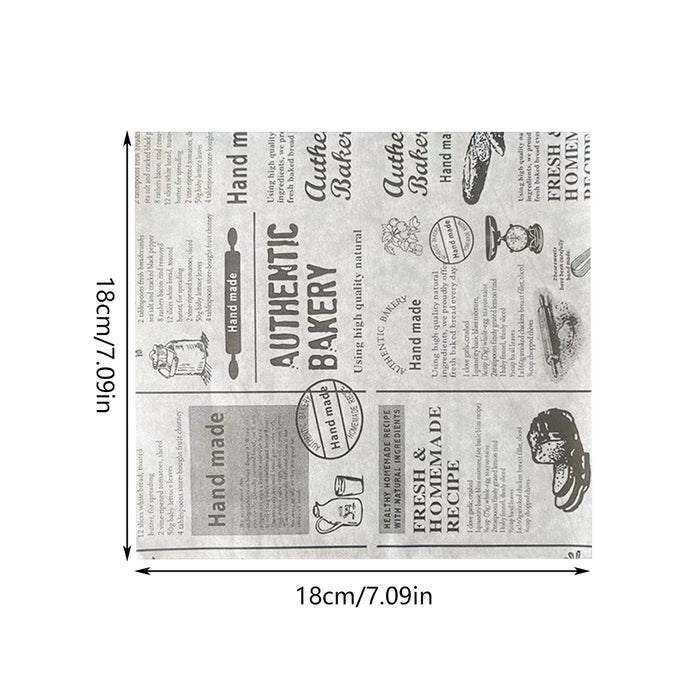 Newspaper Pattern Food Wrapping Paper, 180x180mm