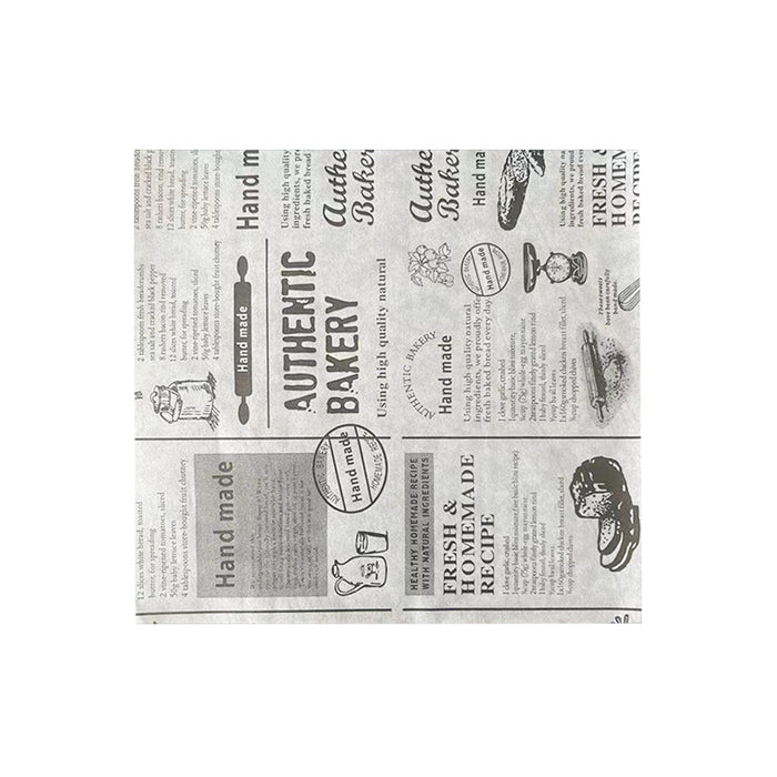 Newspaper Pattern Food Wrapping Paper, 180x180mm