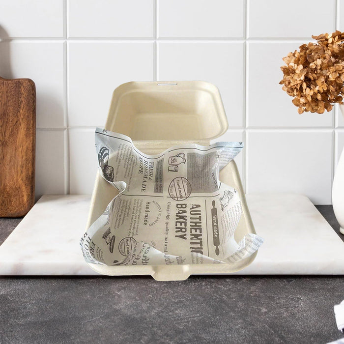Newspaper Pattern Food Wrapping Paper, 180x180mm