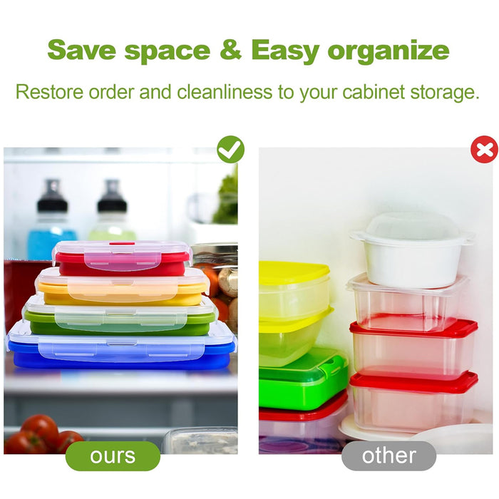 Silicone Collapsible Bento Lunch Box Set