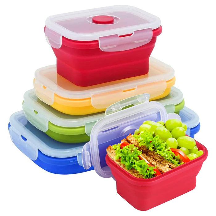 Silicone Collapsible Bento Lunch Box Set