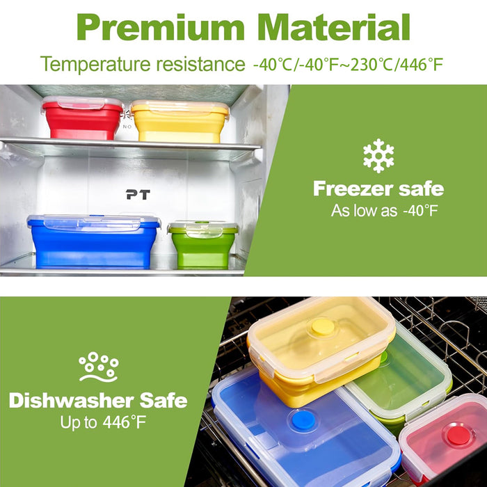 Silicone Collapsible Bento Lunch Box Set