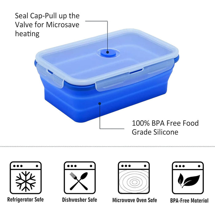 Silicone Collapsible Bento Lunch Box Set