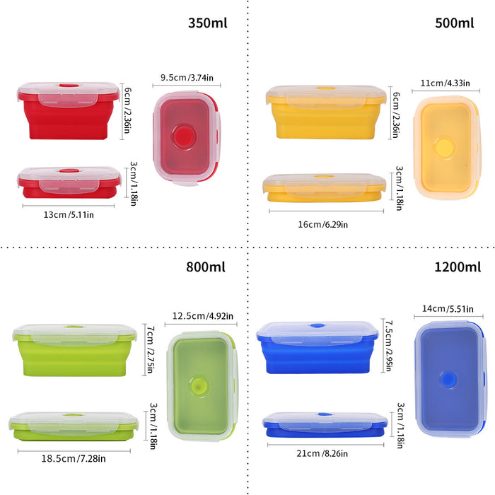 Silicone Collapsible Bento Lunch Box Set