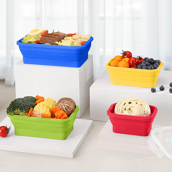 Silicone Collapsible Bento Lunch Box Set