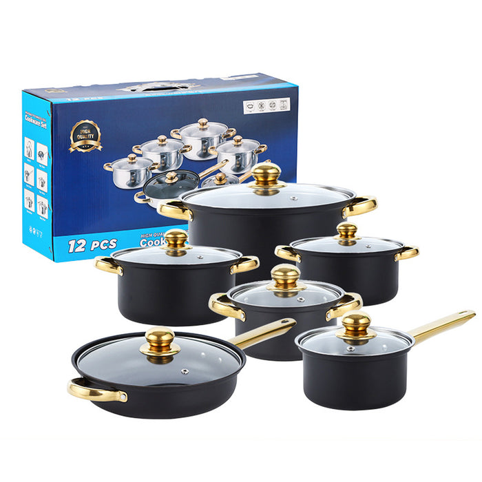 Black Stainless Steel Cookware Set