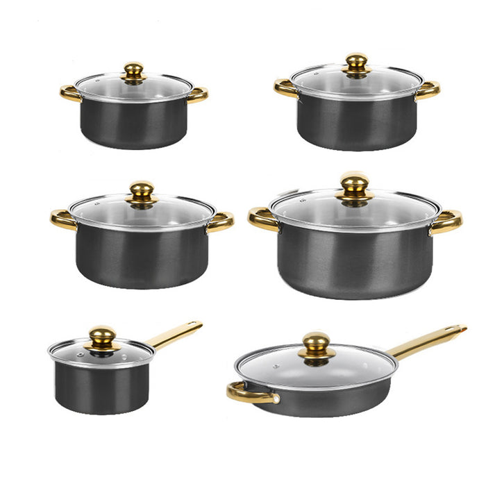 Black Stainless Steel Cookware Set
