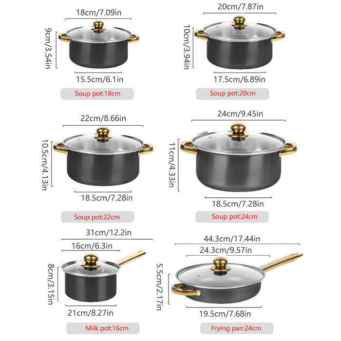 Black Stainless Steel Cookware Set