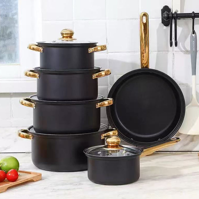 Black Stainless Steel Cookware Set