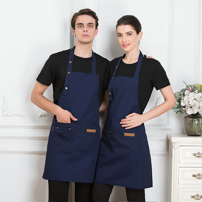 Cafe Restaurant Kitchen Apron, Dark Blue